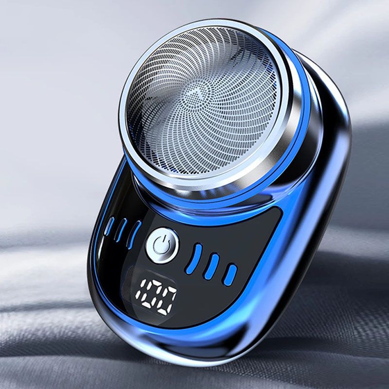 New Arrivals Mini Electric Razor Shaver for Men Vehicle Mounted Shave with Digital Display Travel Shaver Pocket Face Beard Trimmer USB Rechargeable Shaver Type-C Charging Mini Shaving Machine