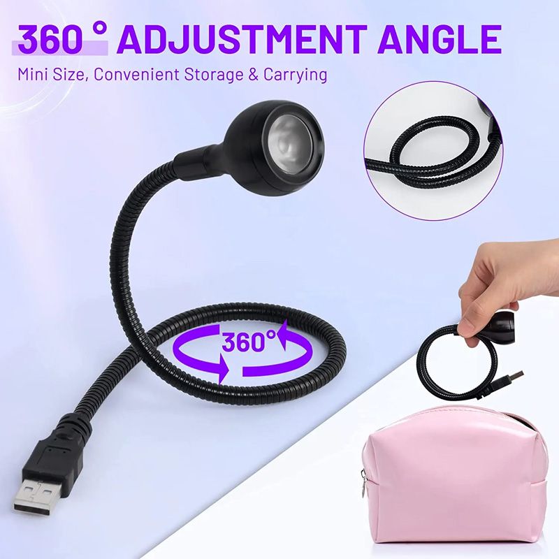 LED UV Light for Drying Gel Nail Polish Clip-On Flexible Desk Mini USB Nail Lamp Portable Nail Dryer Manicure Salon Tools