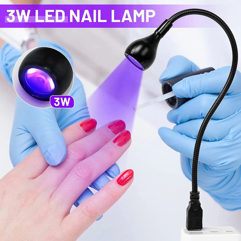 LED UV Light for Drying Gel Nail Polish Clip-On Flexible Desk Mini USB Nail Lamp Portable Nail Dryer Manicure Salon Tools