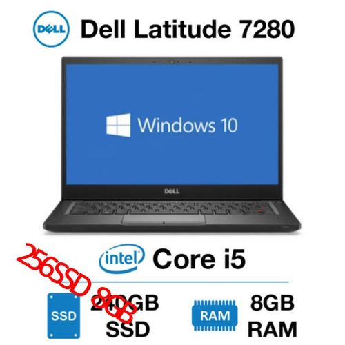 Dell Latitude 7280 12.5" Laptop i5-7200u 7th- Windows 10 8GB 256GB SSD intel Graphics 620 HD anti-glare LED-backlit Display Spill-resistant keyboard