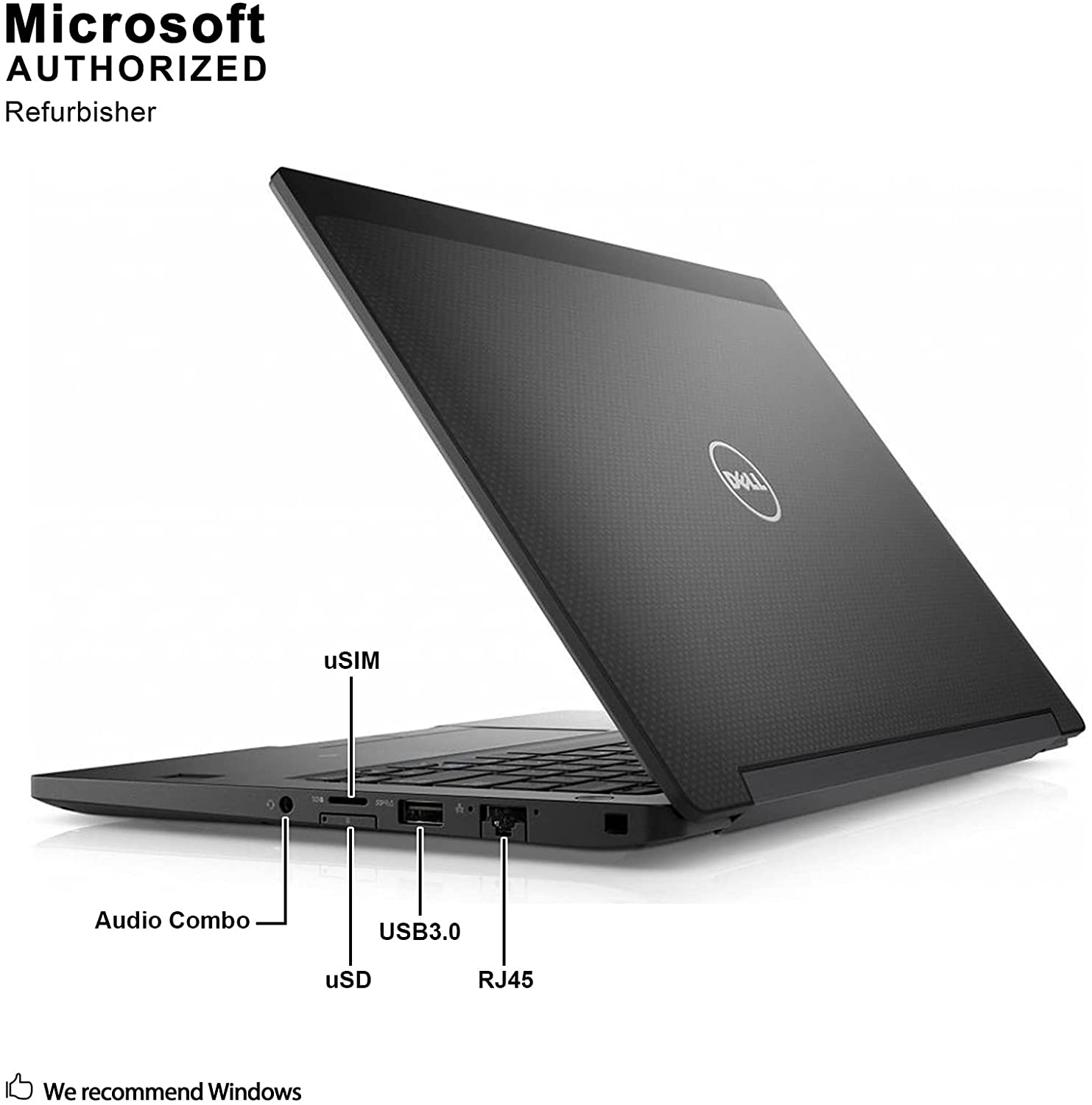 Dell Latitude 7280 12.5" Laptop i5-7200u 7th- Windows 10 8GB 256GB SSD intel Graphics 620 HD anti-glare LED-backlit Display Spill-resistant keyboard