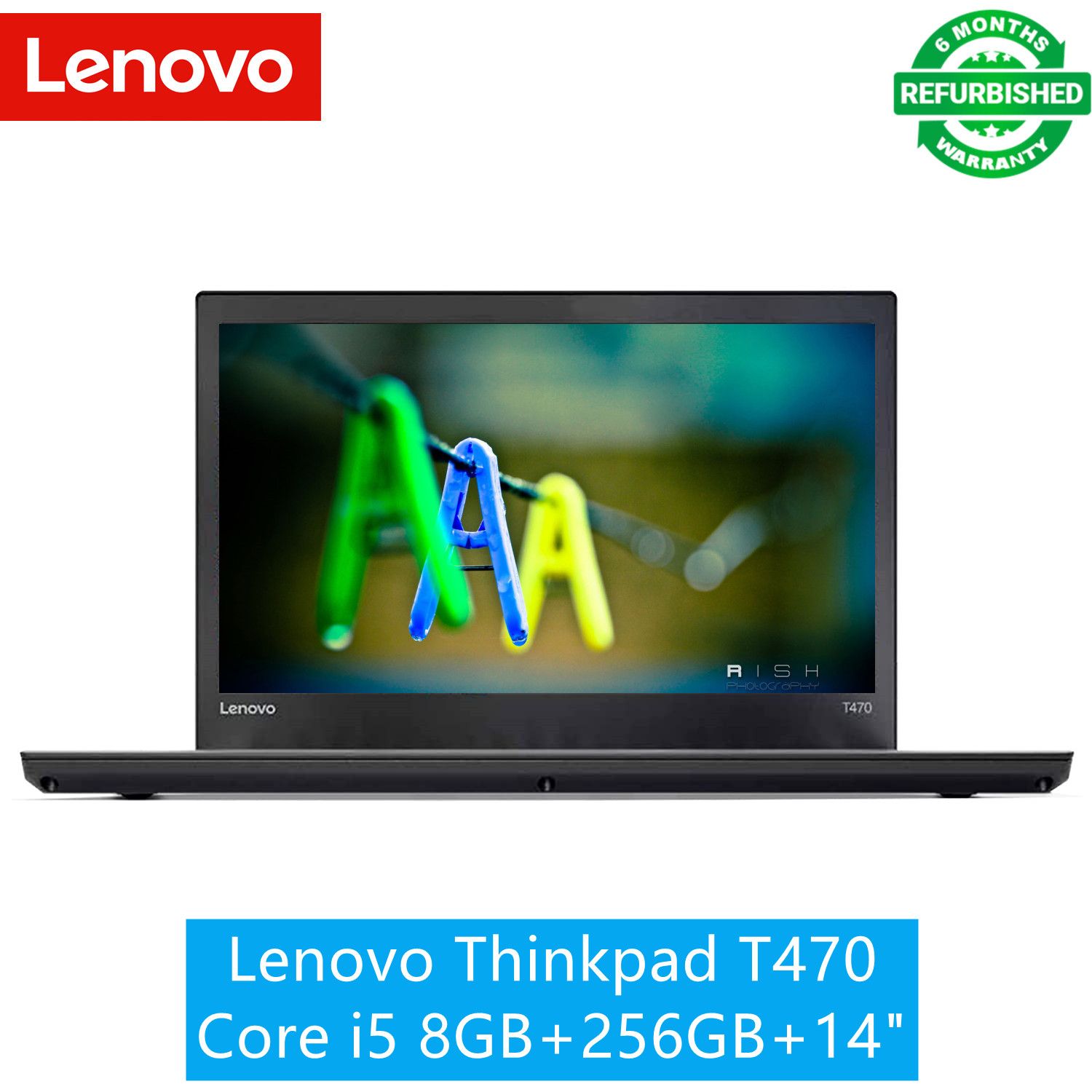 (Free Mouse)Refurbished Laptop Lenovo Thinkpad T470 Core i5 6th 8GB+256GB+14" Windows 10 14" FHD Display Bluetooth Webcam WiFi Intel Graphics 6 Months Warranty laptops