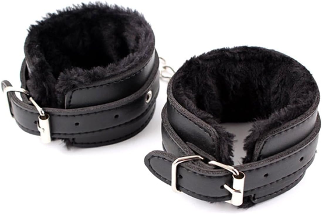 Furry Plush Handcuffs Leather Sex Hand Cuffs Adult Erotic Toys Bdsm Restraint Shackle Devices Sm Bondage Handcuff black