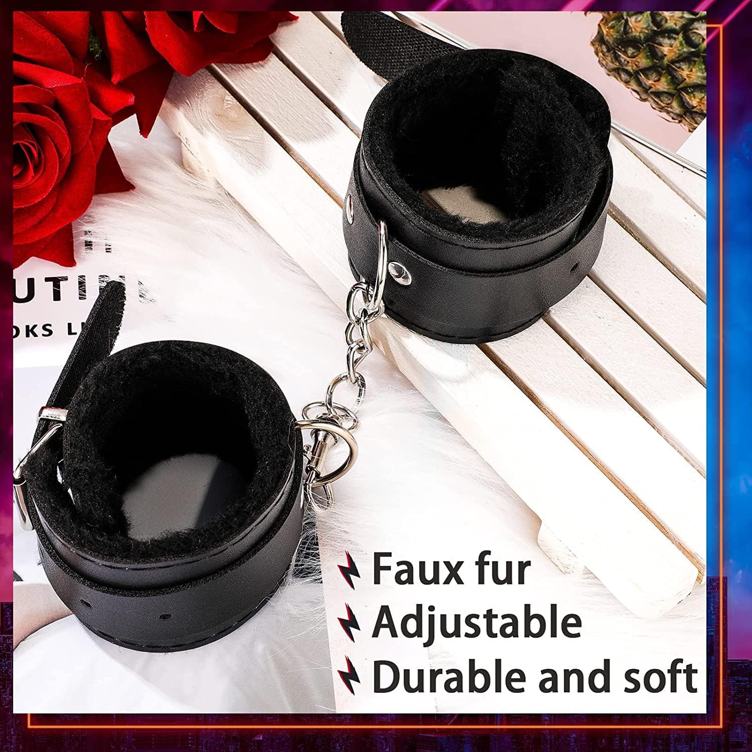 Furry Plush Handcuffs Leather Sex Hand Cuffs Adult Erotic Toys Bdsm Restraint Shackle Devices Sm Bondage Handcuff black