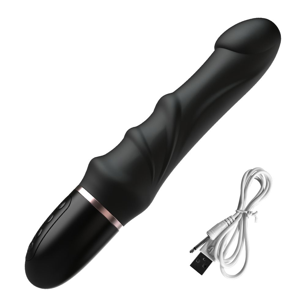 23cm Huge WAND Dildo RECHARGEABLE Vibrator for Women G Spot Vibrating Female Vagina Orgasm Masturbator Sexy Toys for Couple Sextoy - BLACK
