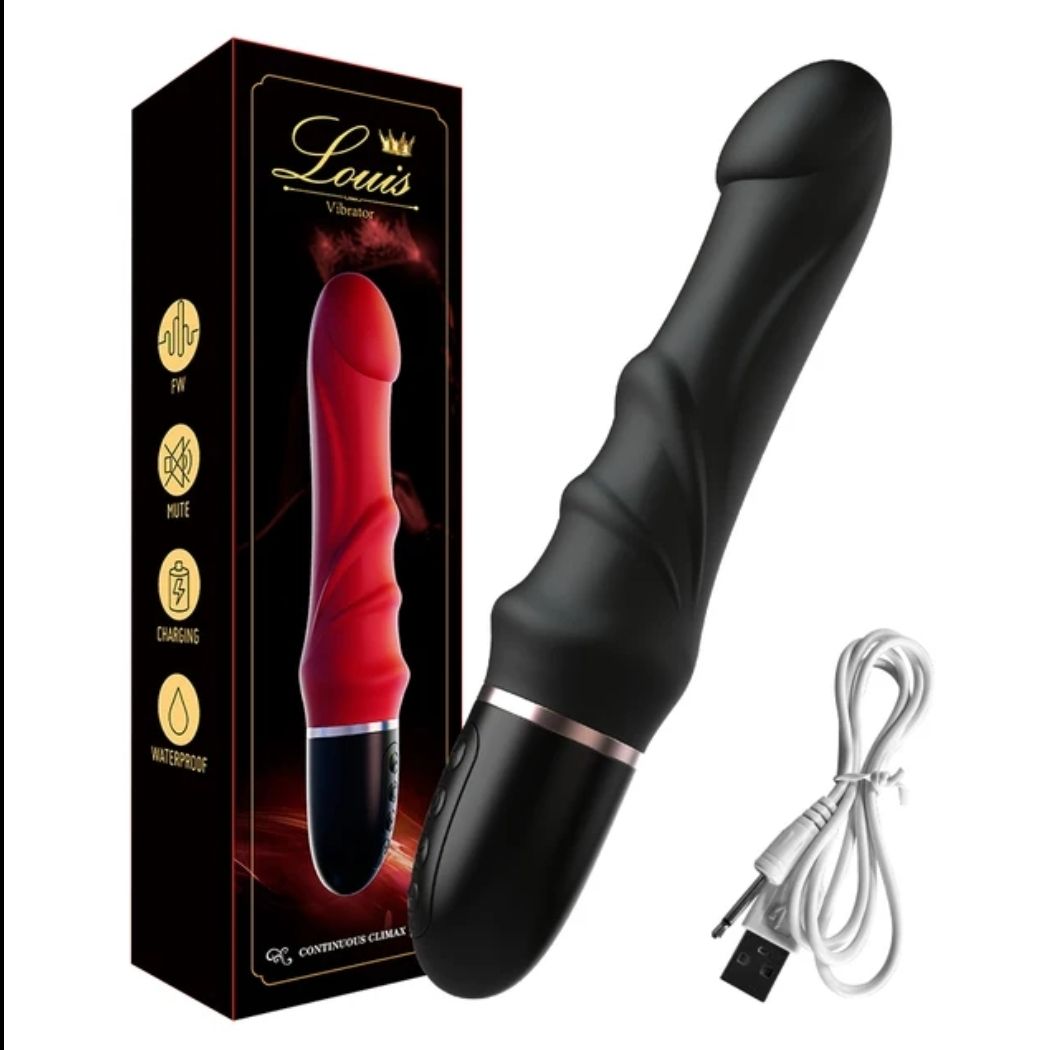 23cm Huge WAND Dildo RECHARGEABLE Vibrator for Women G Spot Vibrating Female Vagina Orgasm Masturbator Sexy Toys for Couple Sextoy - BLACK