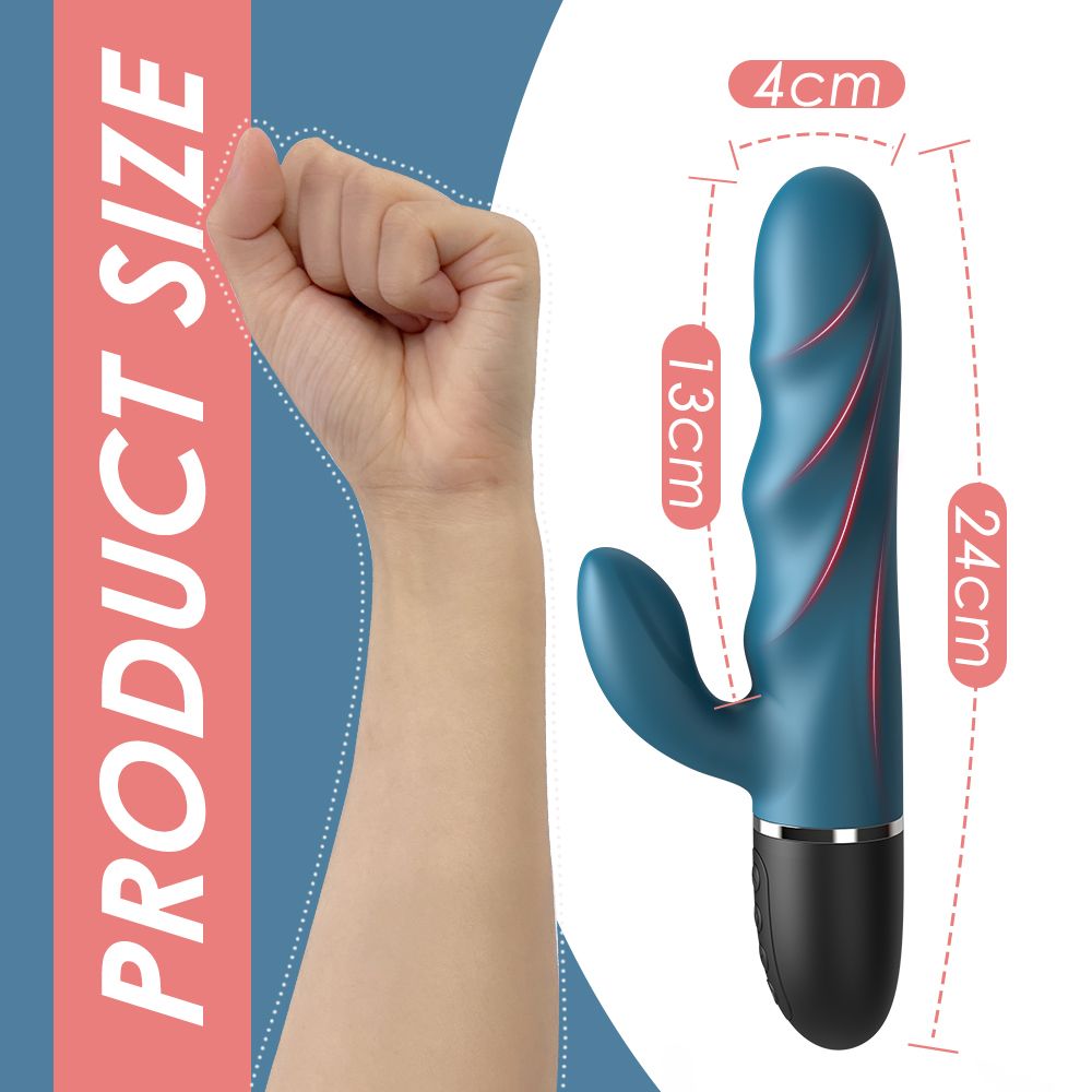 24cm Huge RABBIT Dildo RECHARGEABLE Vibrator for Women G Spot Vibrating Female Vagina Orgasm Masturbator Sexy Toys for Couple Sextoy - RED
