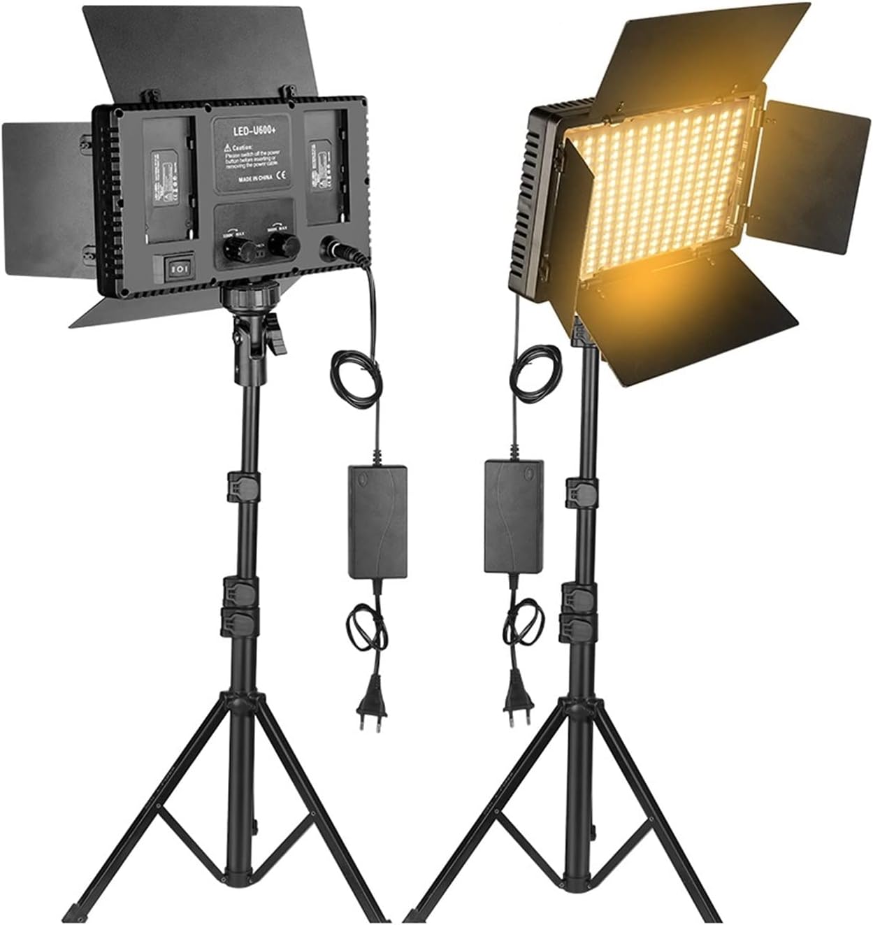 U800 LED light video light kit with 2.1m tripod stand, plug-powered camera video light, 3200K-5600K camera video light, plug-powered video conference live light