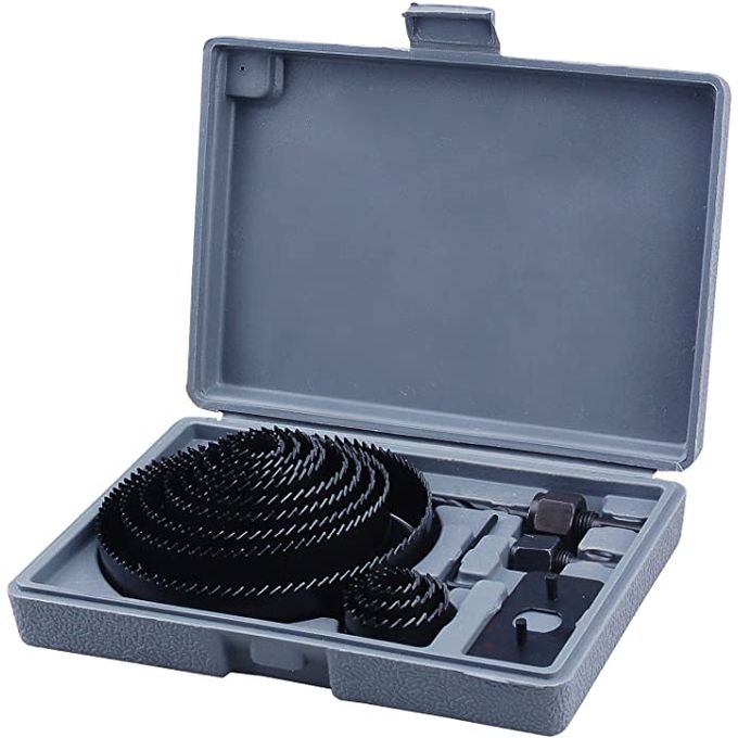 Wood Hole Saw Set - 16 Pc Hole Saw Kit- 3/4" - 5" - 16pc mdf cardboard Includes Case