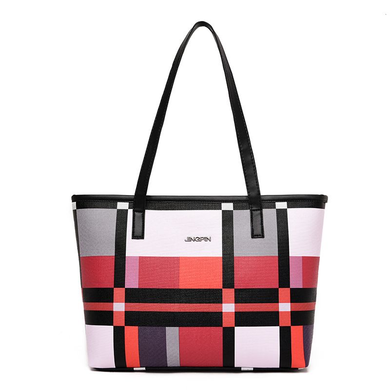 New Korean Plaid Tote Bag Large Capacity Single Shoulder Crossbody Bag Fashion Handbag Mother Bag