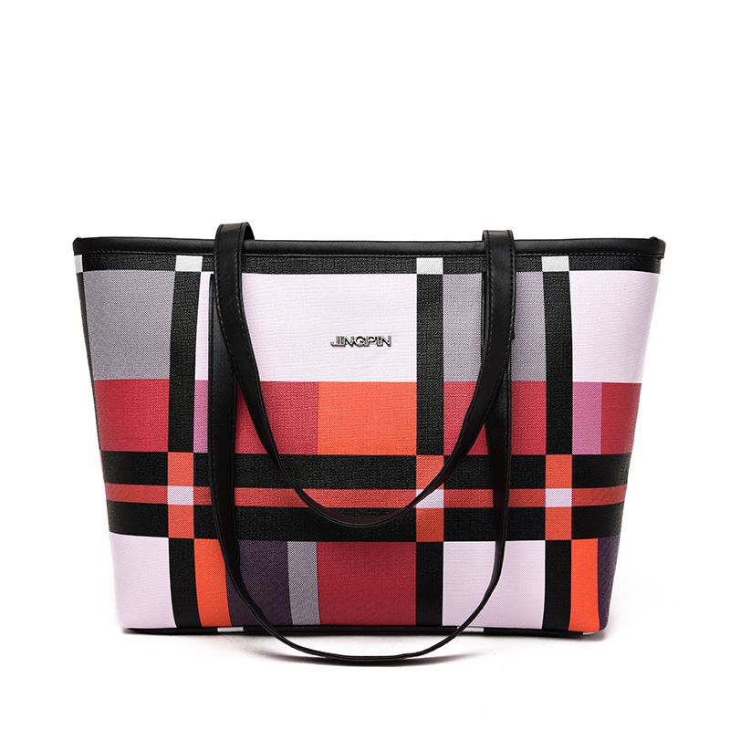 New Korean Plaid Tote Bag Large Capacity Single Shoulder Crossbody Bag Fashion Handbag Mother Bag