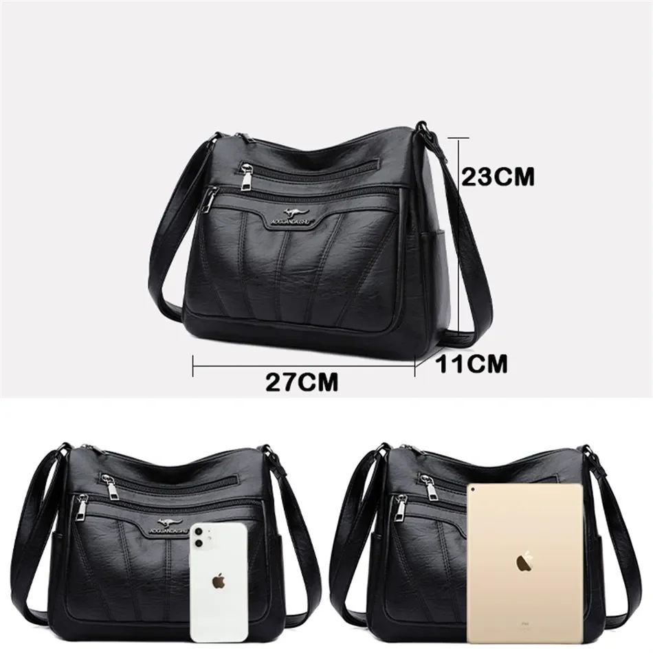 Soft Leather Women Bag Branded Designer Ladies Handbag Purses 2024 Luxury Female Shoulder Bag Large Capacity Crossbody Bags