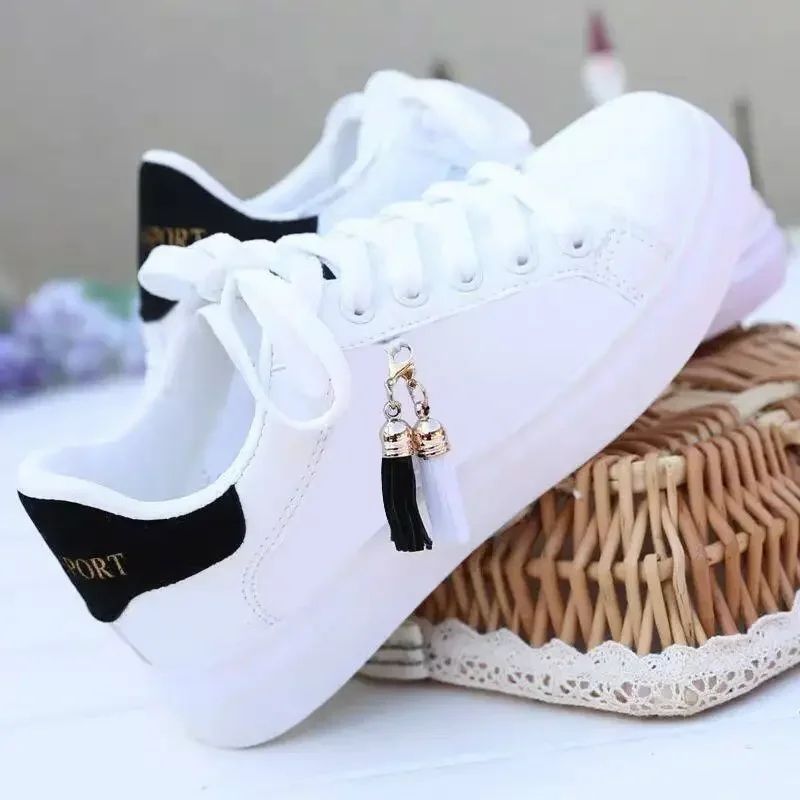 White Fringe Fashion Platform Sneakers Women Comfortable Women Casual Shoes Lightweight Lace-up Breathable Mesh Shoes Girl Tenis