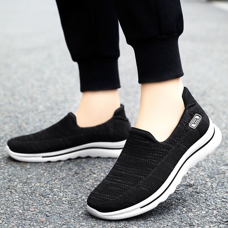 Men's Shoes Mesh Fly Woven Breathable Casual Sneakers Comfortable Lazy Slip on Shoes Casual Shoes Men Anti-Odor Shoes