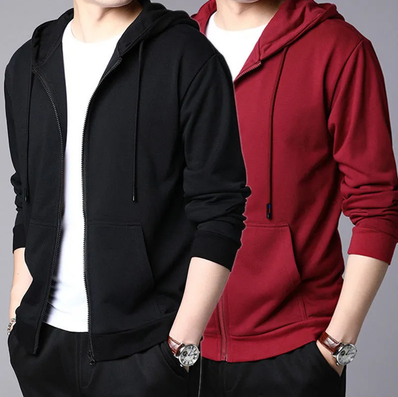 Men's Clothing Tops Jackets Coats  Youth hooded sweatshirt men's cardigan top student zipper sweatshirt men's large size jacket