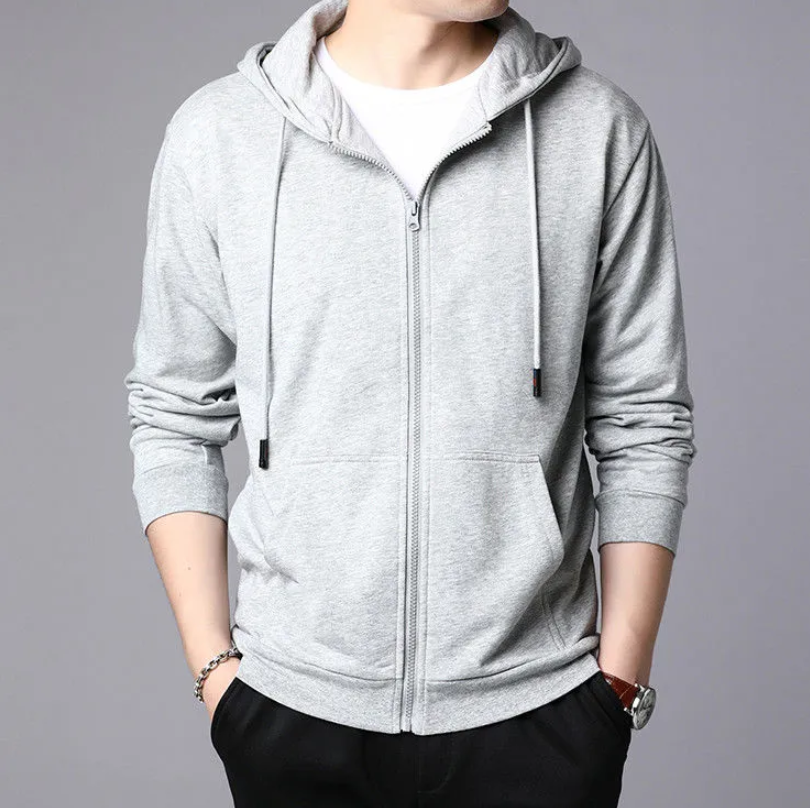 Men's Clothing Tops Jackets Coats  Youth hooded sweatshirt men's cardigan top student zipper sweatshirt men's large size jacket
