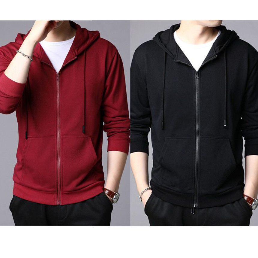Men's Clothing Tops Jackets Coats  Youth hooded sweatshirt men's cardigan top student zipper sweatshirt men's large size jacket
