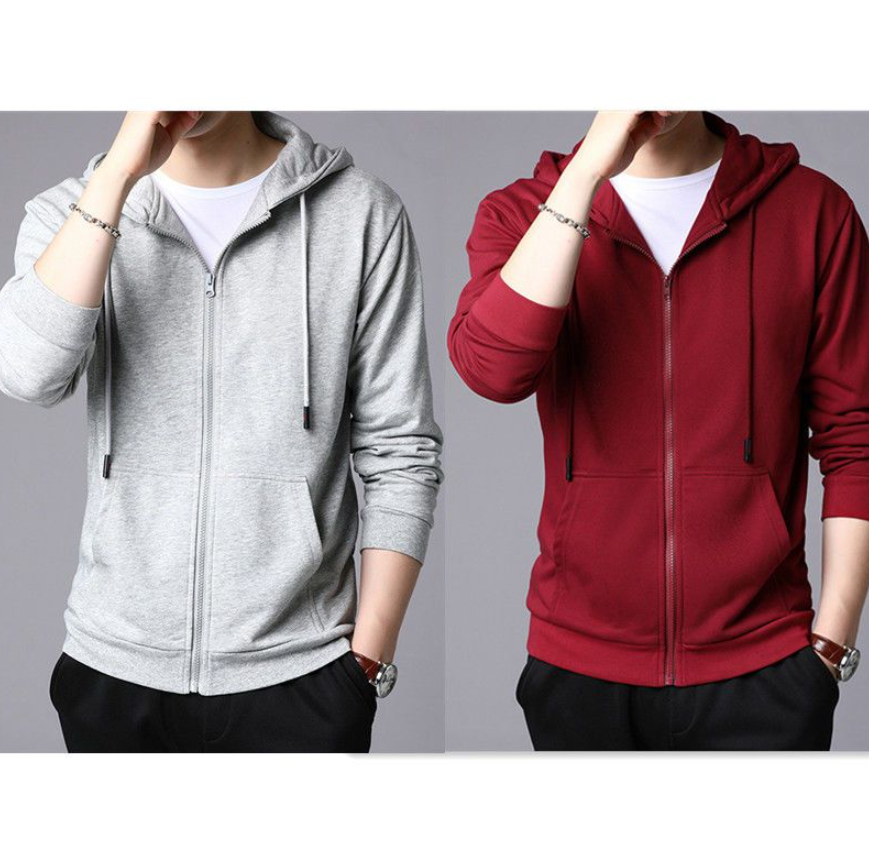 Men's Clothing Tops Jackets Coats  Youth hooded sweatshirt men's cardigan top student zipper sweatshirt men's large size jacket
