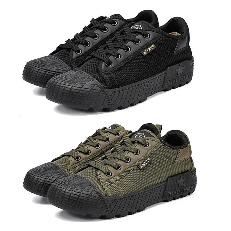 Men's antiskid shoes, wear-resistant work shoes, labor protection shoes, low top canvas, breathable, deodorant rubber shoes Breathable and sweat-absorbent casual work shoes. 39 Green