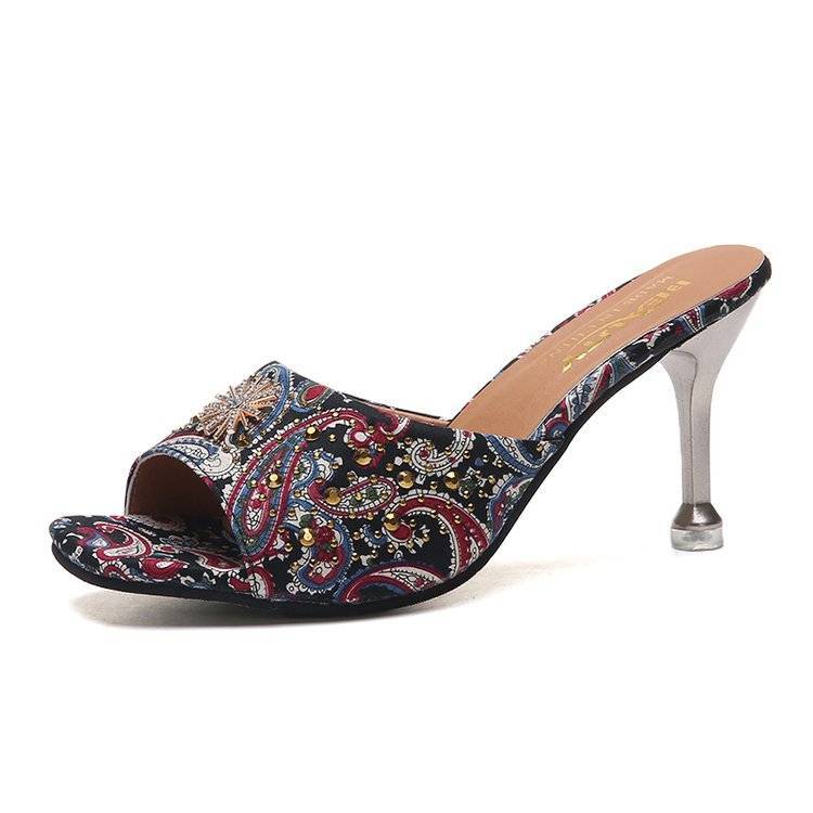 Women's Shoes Heels The New  open toe high heel slippers Party stiletto heels women's sandals New summer style outer sandals, fashionable stiletto sandals Versatile high heels Fashionable stilettos, high-end wine glass heels