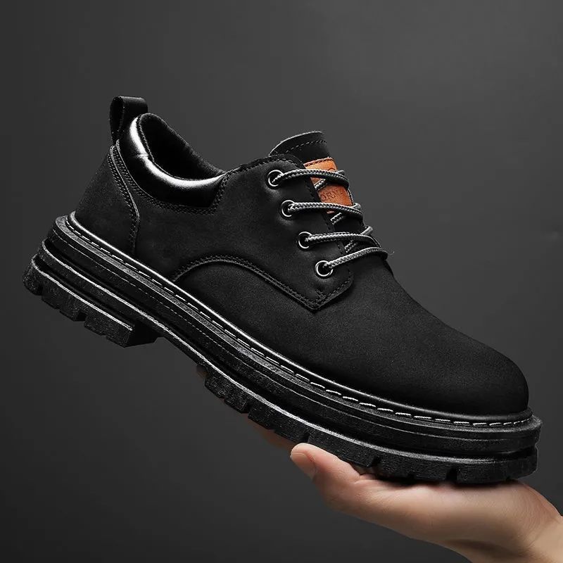 Men's shoes boots Martin boots New spring men's British style short boots tops casual black boots Anti-slip and wear-resistant Versatile fashion for teenagers Work shoes American work shoes