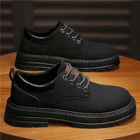 Men's shoes boots Martin boots New spring men's British style short boots tops casual black boots Anti-slip and wear-resistant Versatile fashion for teenagers Work shoes American work shoes