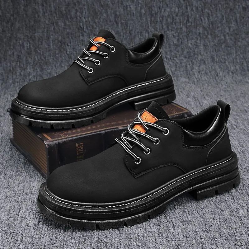 Men's shoes boots Martin boots New spring men's British style short boots tops casual black boots Anti-slip and wear-resistant Versatile fashion for teenagers Work shoes American work shoes