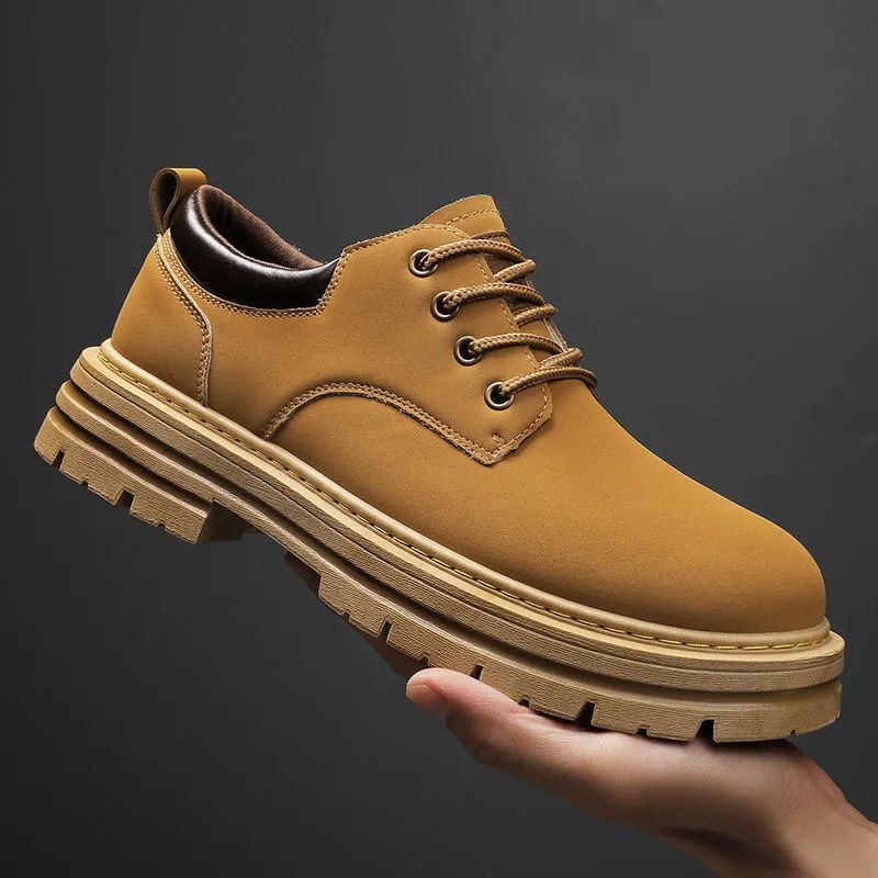 Men's shoes boots Martin boots New spring men's British style short boots tops casual black boots Anti-slip and wear-resistant Versatile fashion for teenagers Work shoes American work shoes