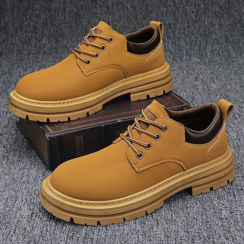 Men's shoes boots Martin boots New spring men's British style short boots tops casual black boots Anti-slip and wear-resistant Versatile fashion for teenagers Work shoes American work shoes