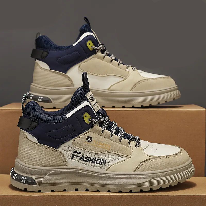 Men's shoes boots Martin boots men's British style High top boots  black boots Anti-slip and wear-resistant Versatile fashion for teenagers Work shoes Casual versatile work boots internal increase New Korean style work boots for men, trendy shoes