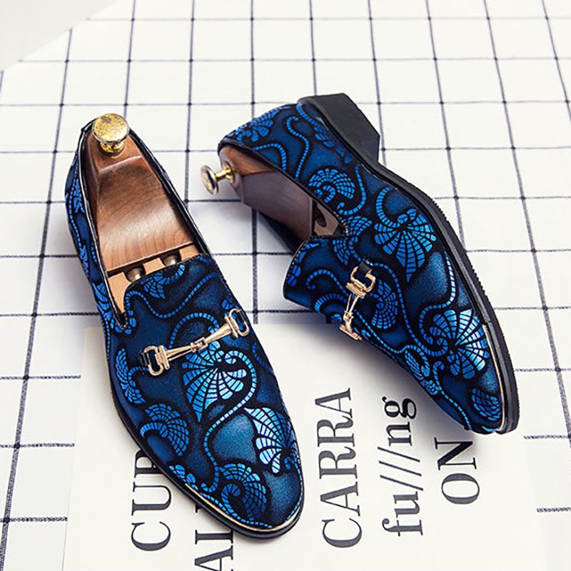 Men's Shoes Leather Shoes Breathable Oxford  shoes upscale Men's casual shoes European style slip-on leather shoes pointed toe soft sole youth trend business formal Pointed leather shoes golden patter