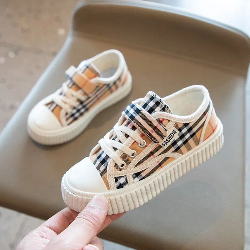 Kids Shoes Girls' Shoes Athletic Children's Korean style breathable lightweight canvas shoes girls soft sole comfortable casual sneakers spring and autumn new style Velcro