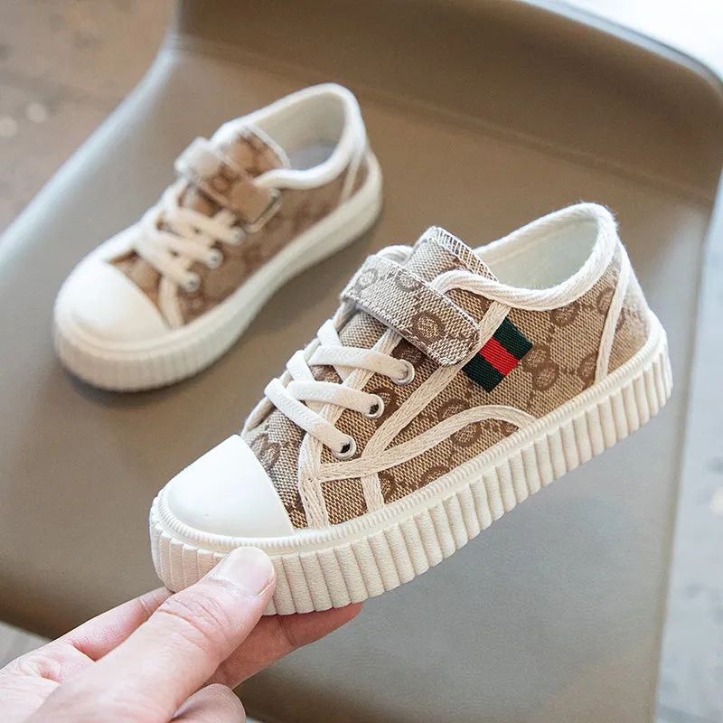 Kids Shoes Girls' Shoes Athletic Children's Korean style breathable lightweight canvas shoes girls soft sole comfortable casual sneakers spring and autumn new style Velcro