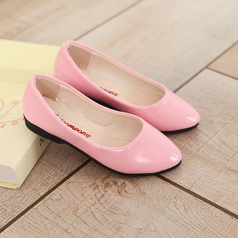 Kids Shoes Girls' Shoes Athletic New Girls Leather Shoes Korean Style Flat Little Girls Black Princess Shoes Children Always versatile Casual and versatile