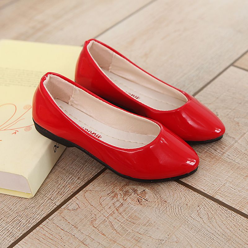 Kids Shoes Girls' Shoes Athletic New Girls Leather Shoes Korean Style Flat Little Girls Black Princess Shoes Children Always versatile Casual and versatile