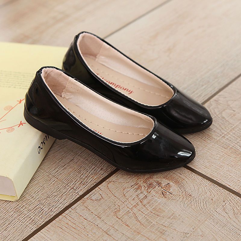 Kids Shoes Girls' Shoes Athletic New Girls Leather Shoes Korean Style Flat Little Girls Black Princess Shoes Children Always versatile Casual and versatile