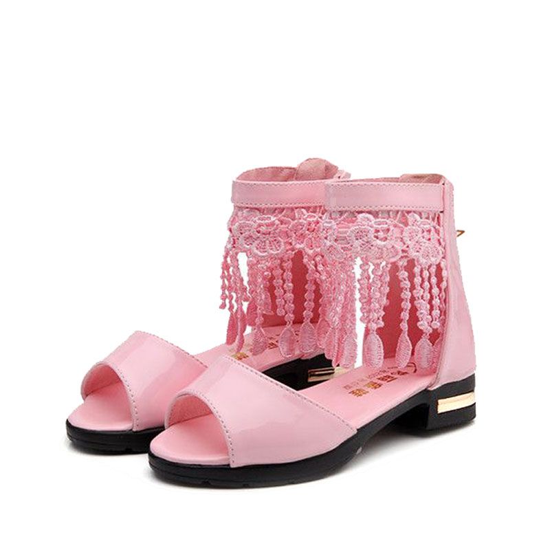 Kids Shoes Girls Sandals Summer New Korean Style Children's Roman Shoes for Big Children and Little Girls Soft Soled Princess Shoes Fish Mouth Shoes high top sandals