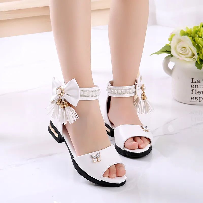 Kids Shoes Girls Sandals Summer New Korean Style Children's Roman Shoes for Big Children and Little Girls Soft Soled Princess Shoes Fish Mouth Shoes high top sandals