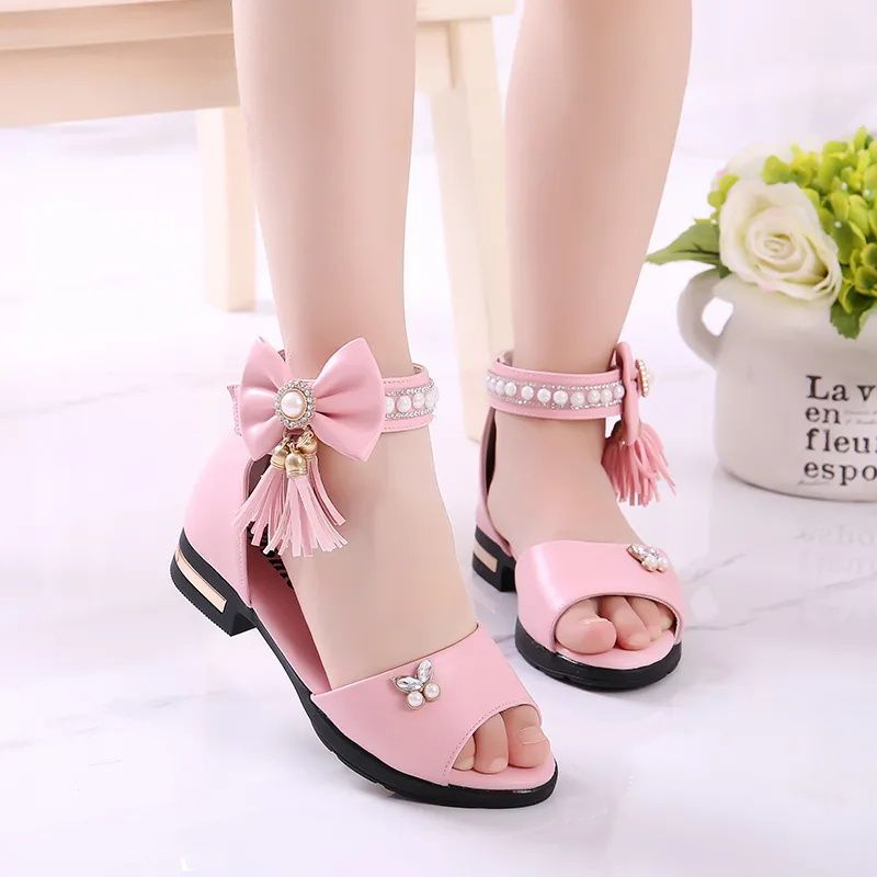 Kids Shoes Girls Sandals Summer New Korean Style Children's Roman Shoes for Big Children and Little Girls Soft Soled Princess Shoes Fish Mouth Shoes high top sandals