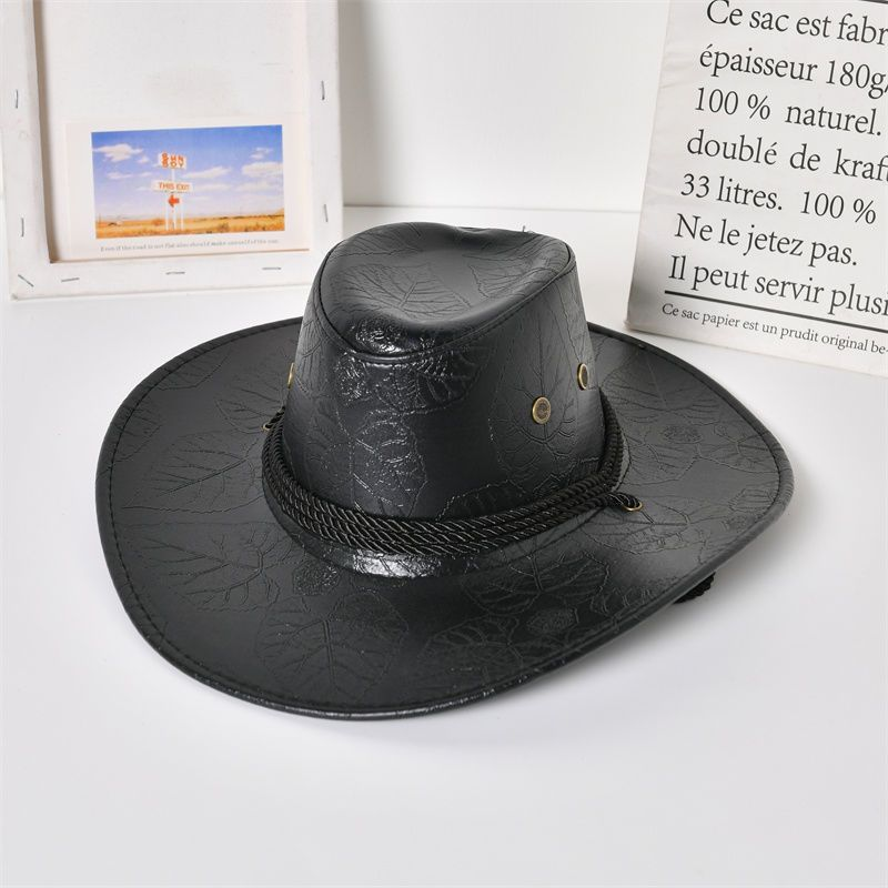 Western cowboy hat leather mountaineering Spanish sun hat travel sun visor hat