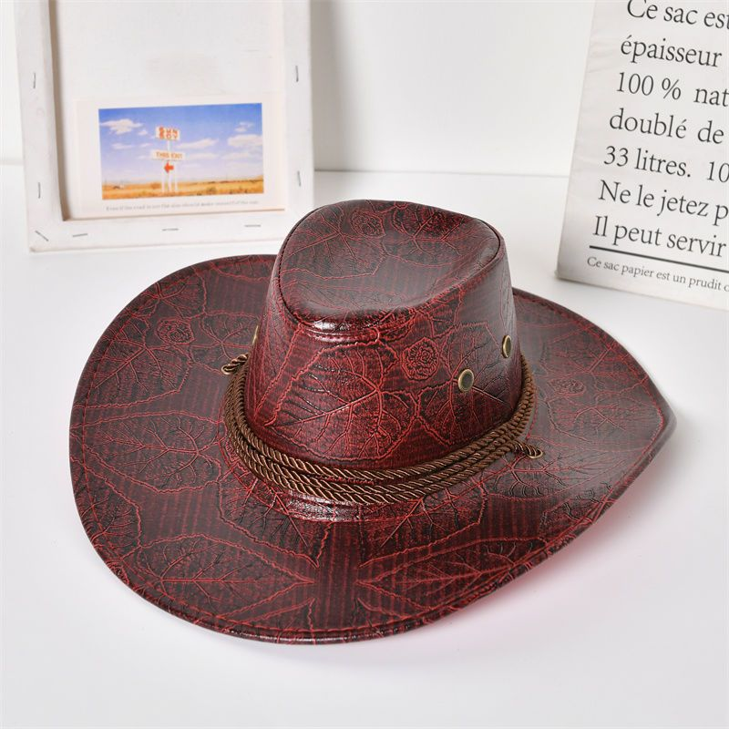 Western cowboy hat leather mountaineering Spanish sun hat travel sun visor hat
