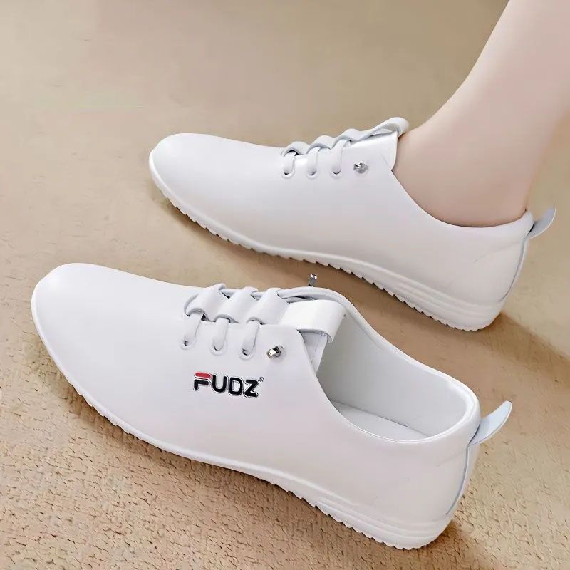 Women's Shoes Athletic Running Soft Leather White Shoes For Women Soft Sole Lightweight Mom Shoes Fashionable And Versatile Non-slip Sports Outdoor White Shoes