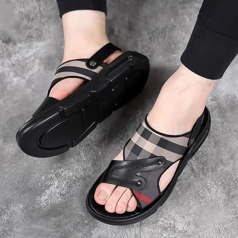 Men's Shoes Sandals Slippers Sandals Men's New Summer Air Cushion Sports Anti-Slip Soft Sole Outdoor Beach Sandals Fashionable and Versatile