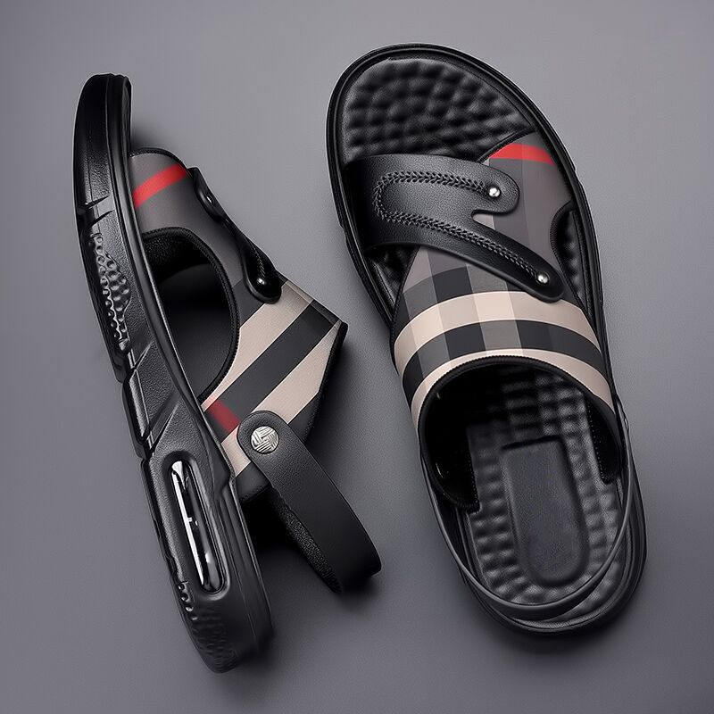 Men's Shoes Sandals Slippers Sandals Men's New Summer Air Cushion Sports Anti-Slip Soft Sole Outdoor Beach Sandals Fashionable and Versatile