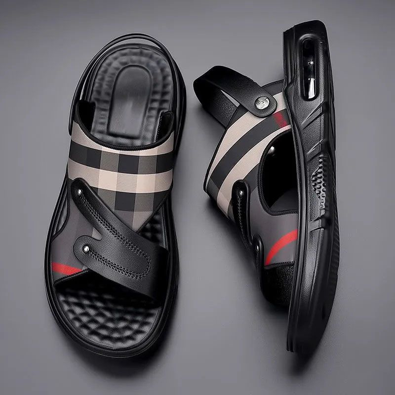 Men's Shoes Sandals Slippers Sandals Men's New Summer Air Cushion Sports Anti-Slip Soft Sole Outdoor Beach Sandals Fashionable and Versatile
