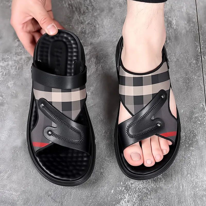 Men's Shoes Sandals Slippers Sandals Men's New Summer Air Cushion Sports Anti-Slip Soft Sole Outdoor Beach Sandals Fashionable and Versatile