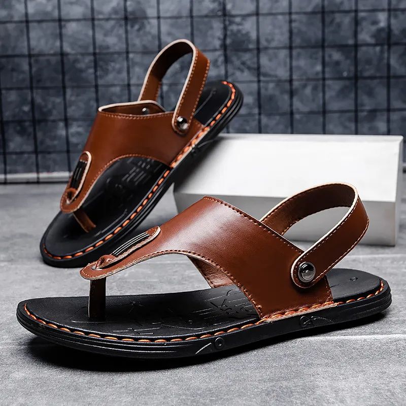 Men's Shoes Sandals Slippers Men's New Non-slip Sandals, Trendy Driving Flip-flops, Outdoor Dual-use Sandals, Beach shoes, fashionable and versatile