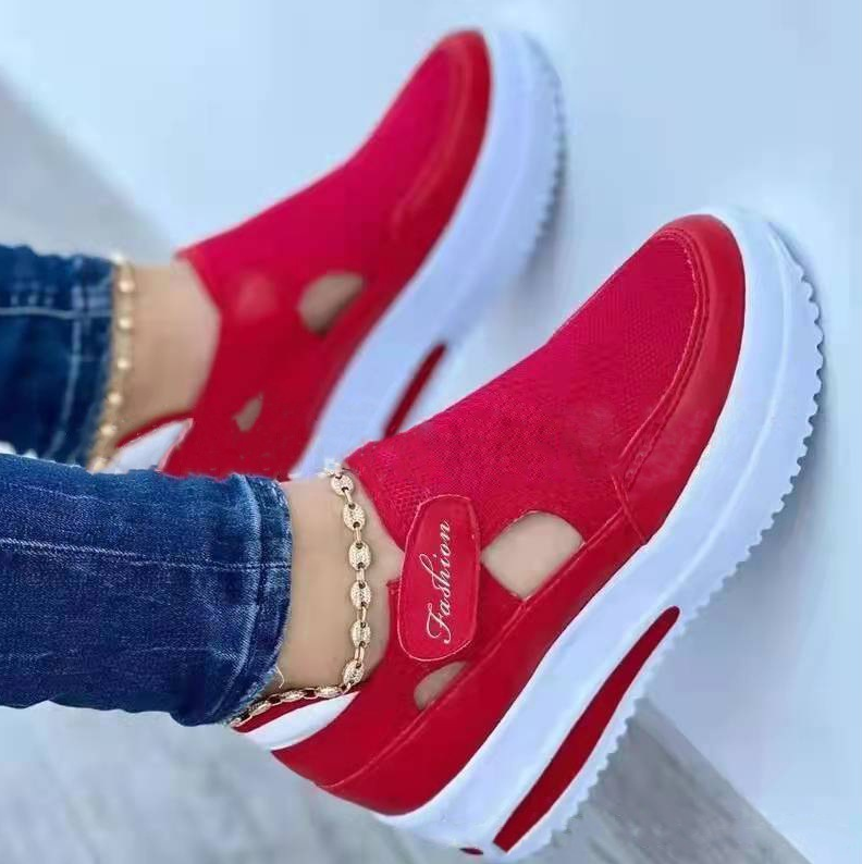 Women's Shoes Sneakers Large size casual shoes women's new light color matching Velcro thick bottom breathable daily spot shoes sports shoes