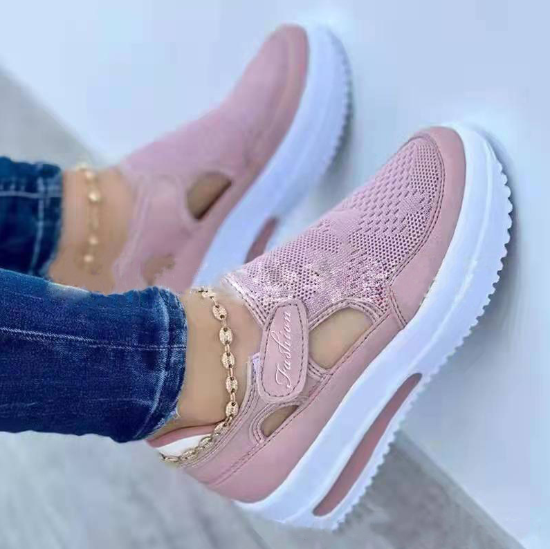 Women's Shoes Sneakers Large size casual shoes women's new light color matching Velcro thick bottom breathable daily spot shoes sports shoes