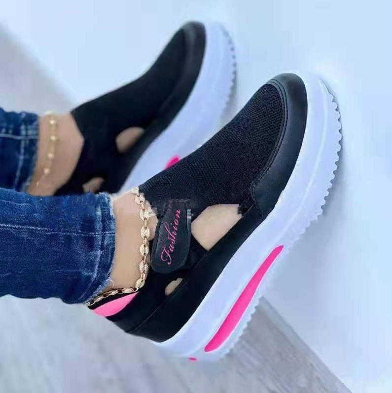 Women's Shoes Sneakers Large size casual shoes women's new light color matching Velcro thick bottom breathable daily spot shoes sports shoes